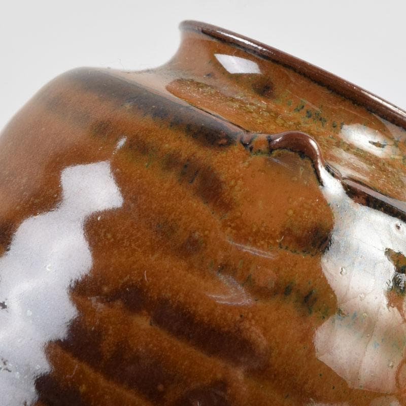 茶道具　高取焼　十三代高取八仙作　肩衝茶入　仕覆付　共箱　V　9139