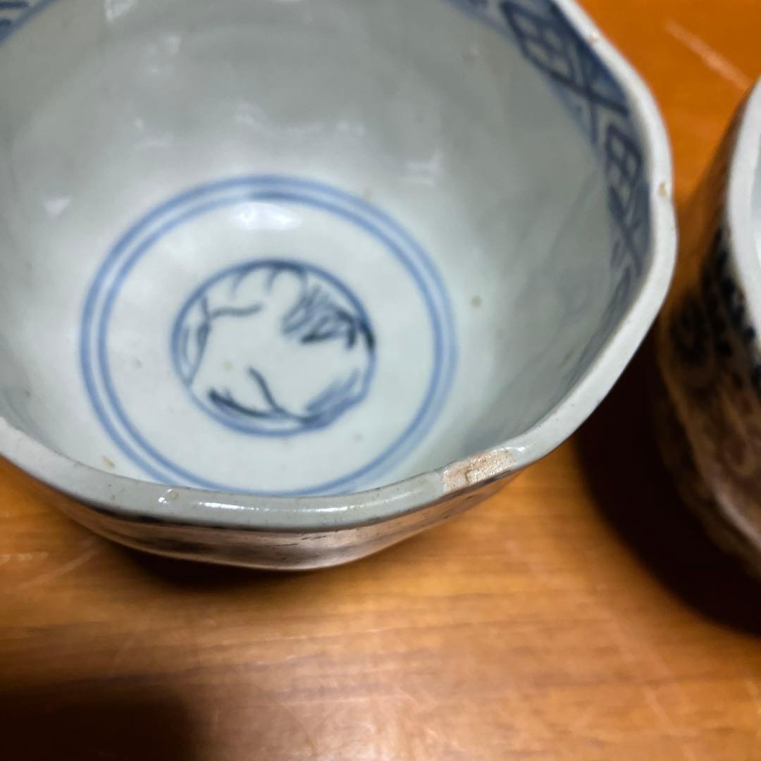 蛸唐草模様　蕎麦猪口　骨董品　アンティーク