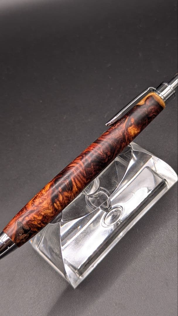 420ペン工房翌檜　極上　ホンジュラスローズウッド　瘤杢　木軸シャーペン