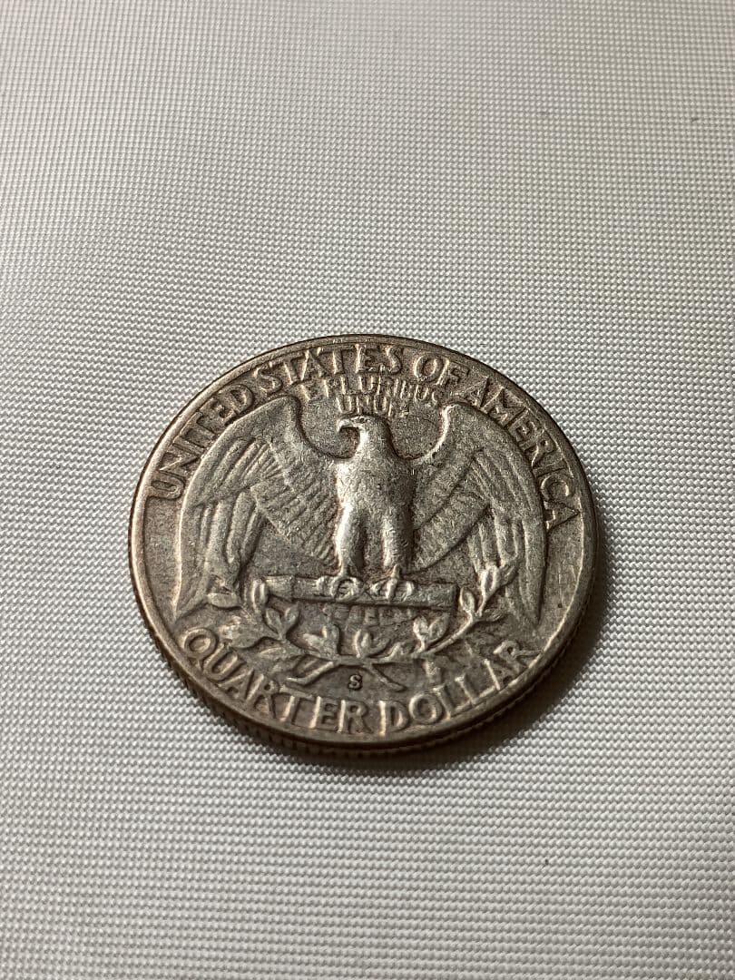 【希少美品】1954年-S ワシントン・クォーターダラー銀貨