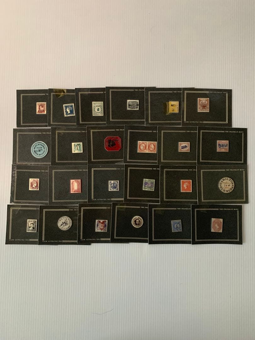 フランクリンミント 「世界で最も価値ある切手」レプリカ24点　★銀製248g★