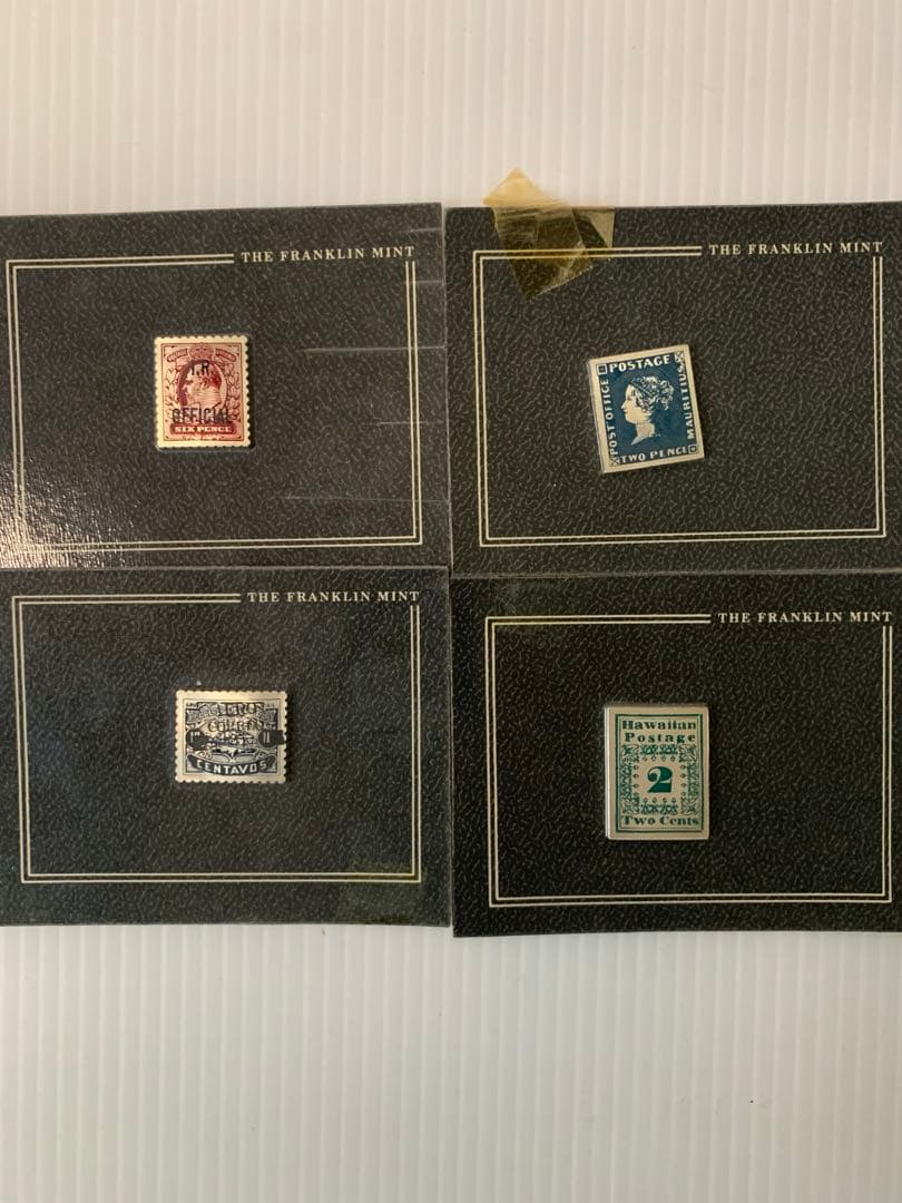 フランクリンミント 「世界で最も価値ある切手」レプリカ24点　★銀製248g★