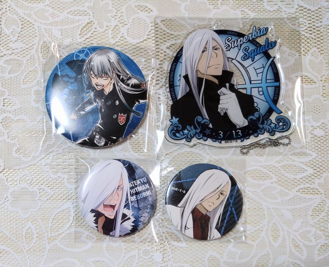 家庭教師ヒットマンREBORN スクアーロ 缶バッジ アクリルキーホルダー