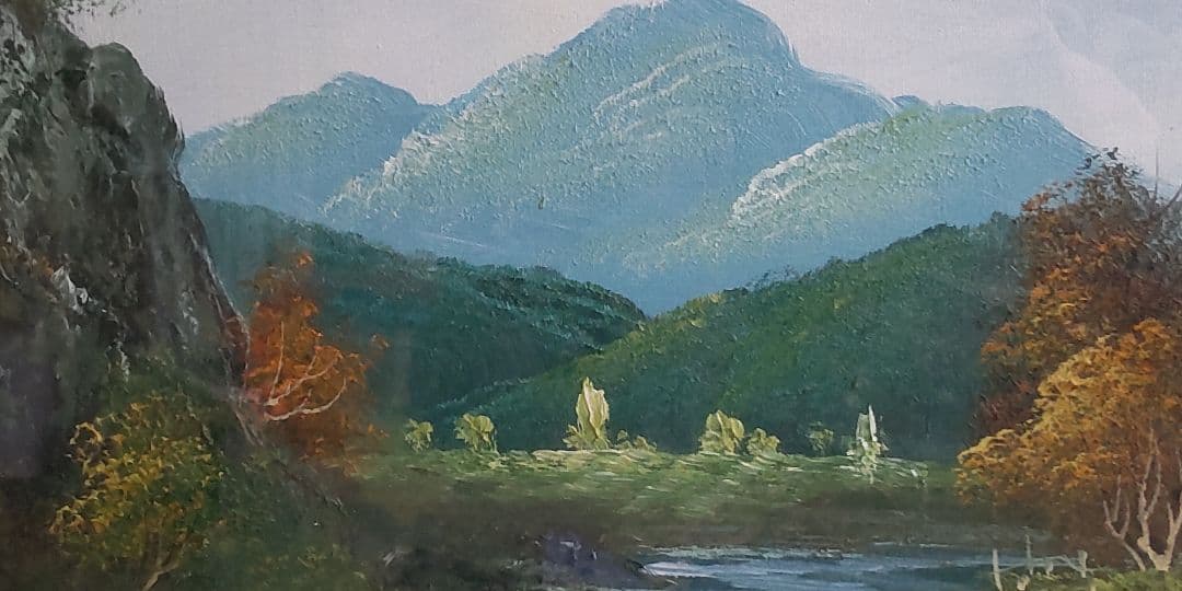 送料無料！昭和50年の大型油絵作品