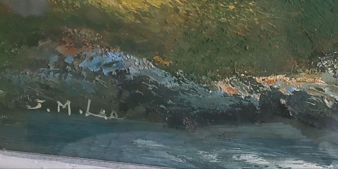 送料無料！昭和50年の大型油絵作品