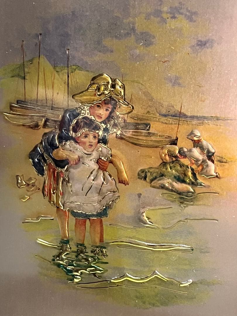 シルバー925 刻印　イタリー　絵画　summer アンティーク