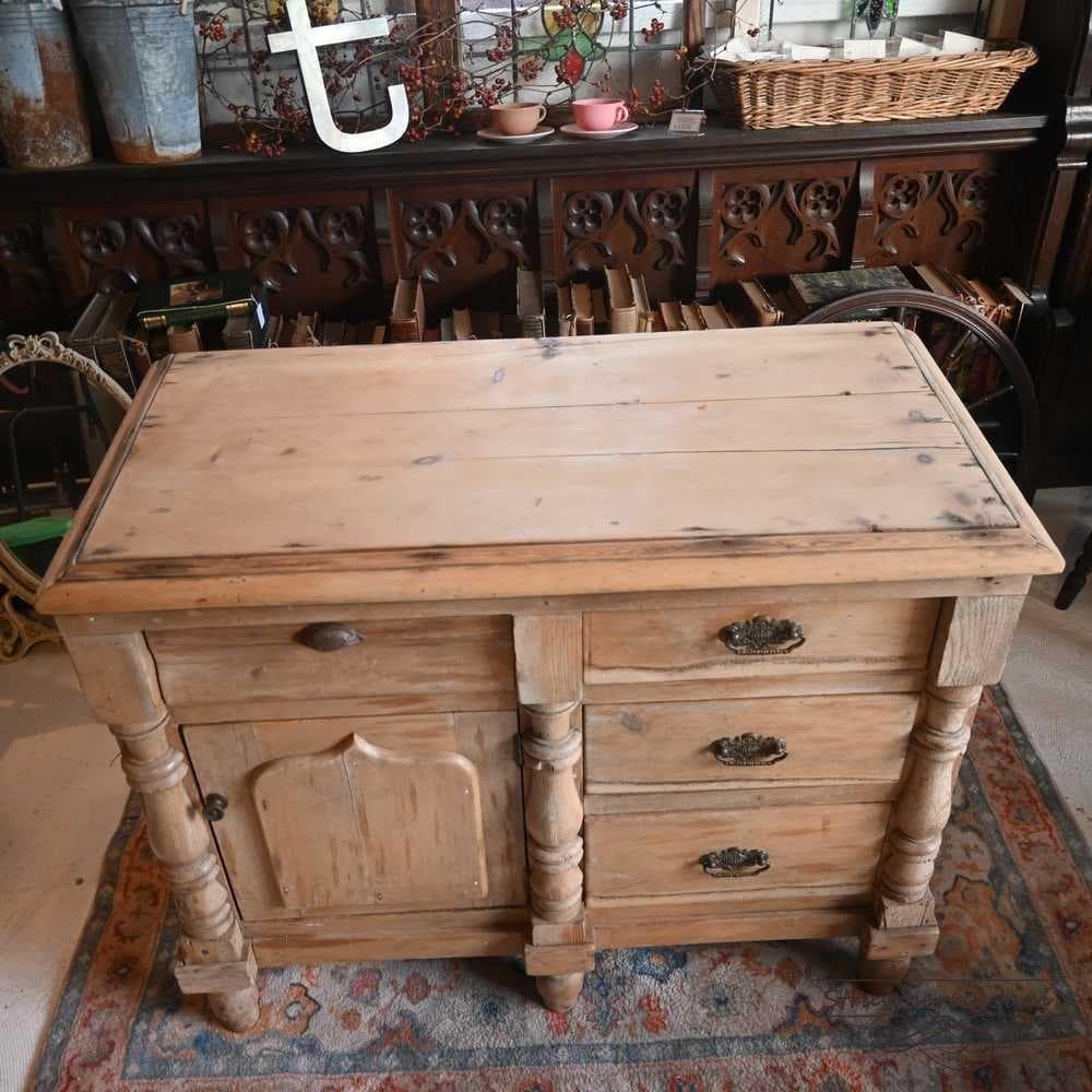 IFU-417 英国アンティーク パインチェスト 収納 チェスト キッチンボード