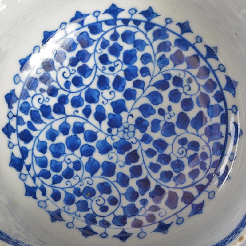 中国　青花　四君子文　四方鉢　時代箱付　M　R6432