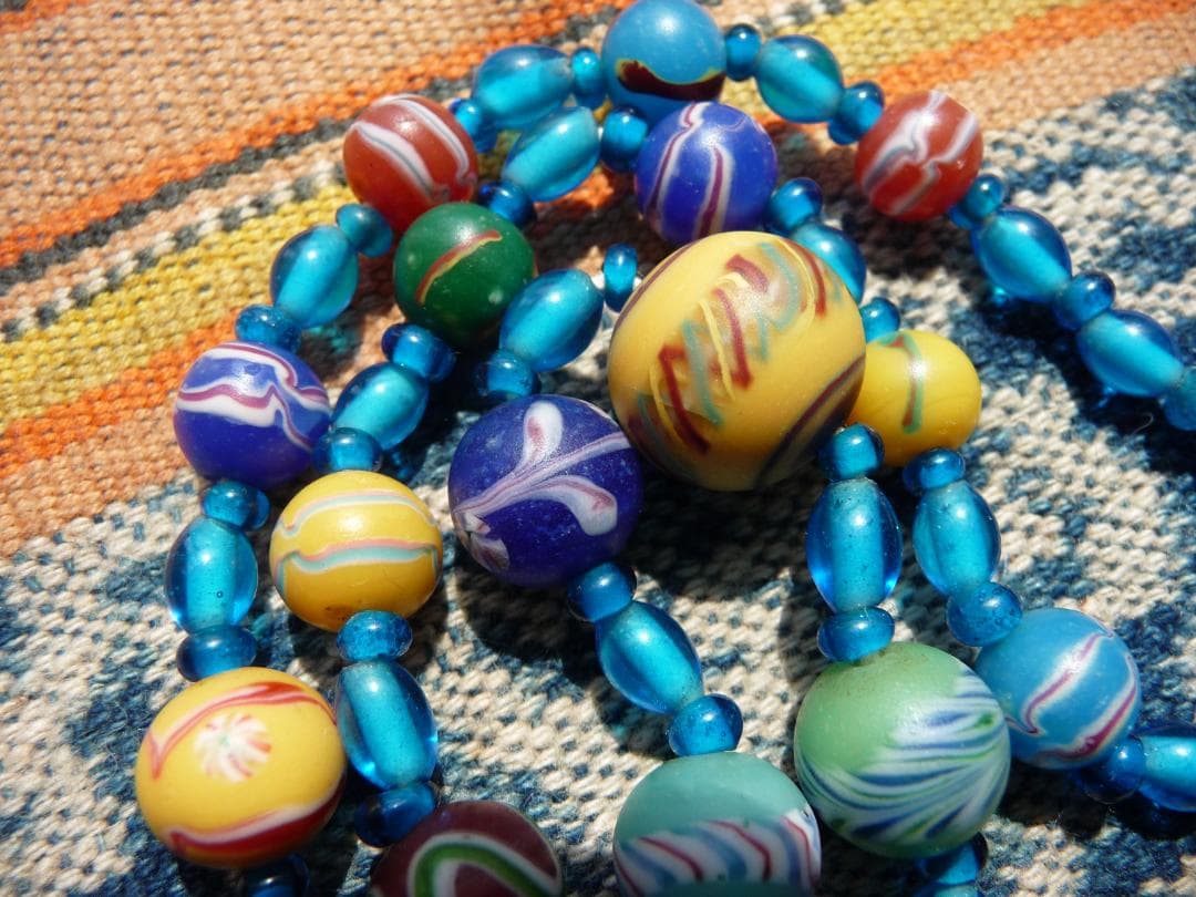 【なまひよ】アンティーク　和玉　ひと繋ぎ　江戸とんぼ玉