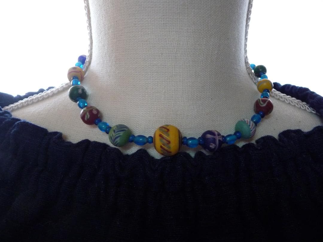 【なまひよ】アンティーク　和玉　ひと繋ぎ　江戸とんぼ玉