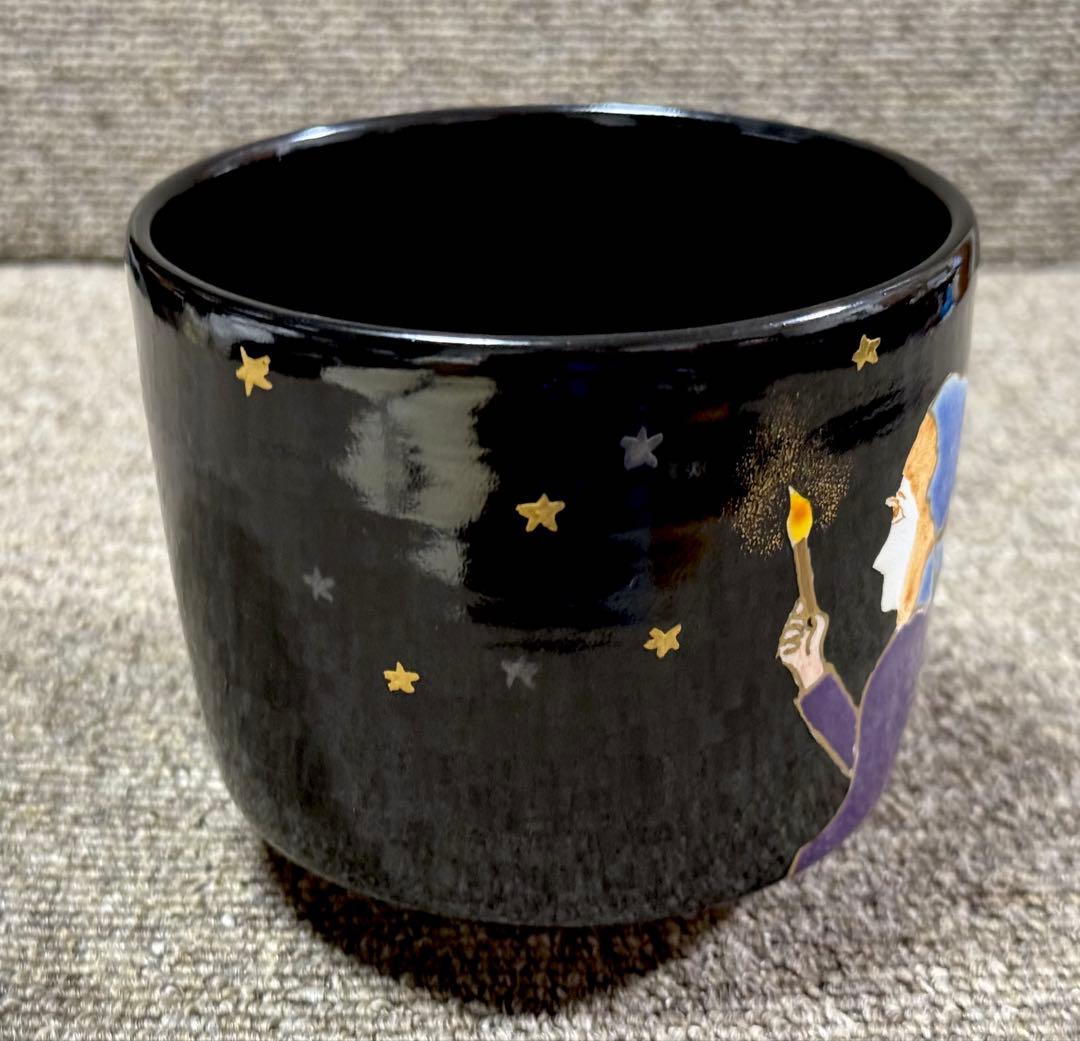 黒釉 マッチ売りの少女 茶碗 加藤利昇 造