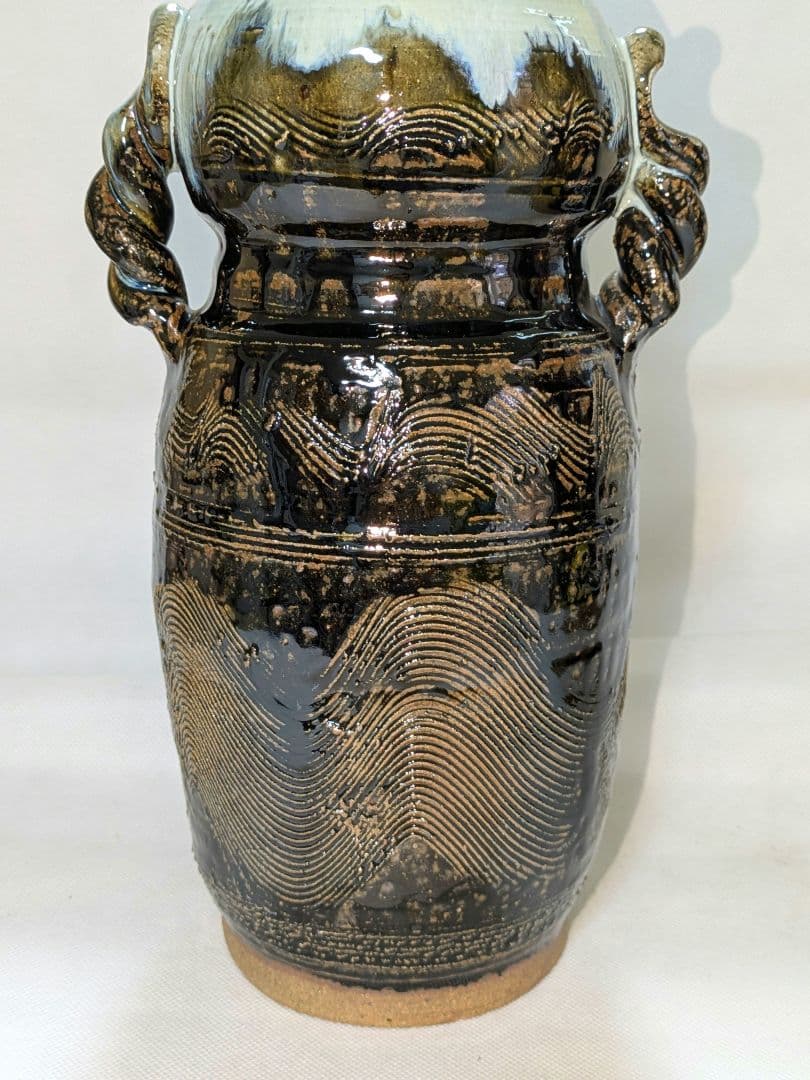 唐津焼　山口康雲　久峰陶苑　朝鮮唐津　花入れ　花瓶　花生け　フラワーベース　花器