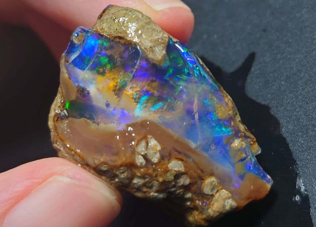 【50CT】エチオピア　オパール　原石　青　鉱物標本　ウェロ産