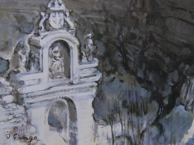 榮永 大治良、セゴビアの城、希少画集画、新品高級額・額装付、状態良好