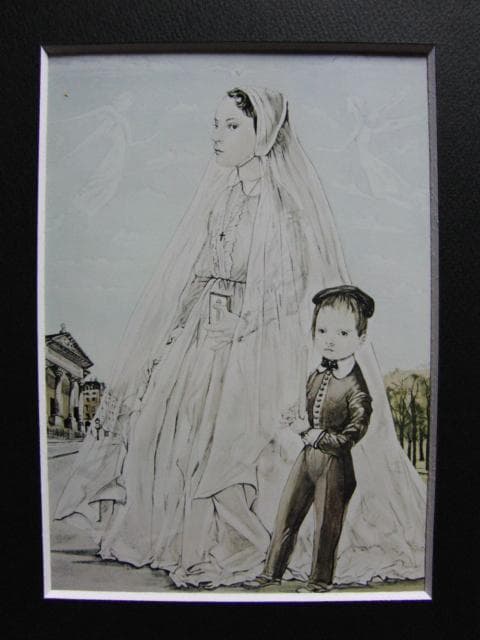 藤田嗣治、「サンフイリップ教会」、希少画集より、状態良好、新品高級額装付