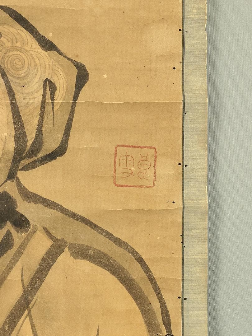 良雪 維摩居士図 人物画 掛軸 肉筆 紙本