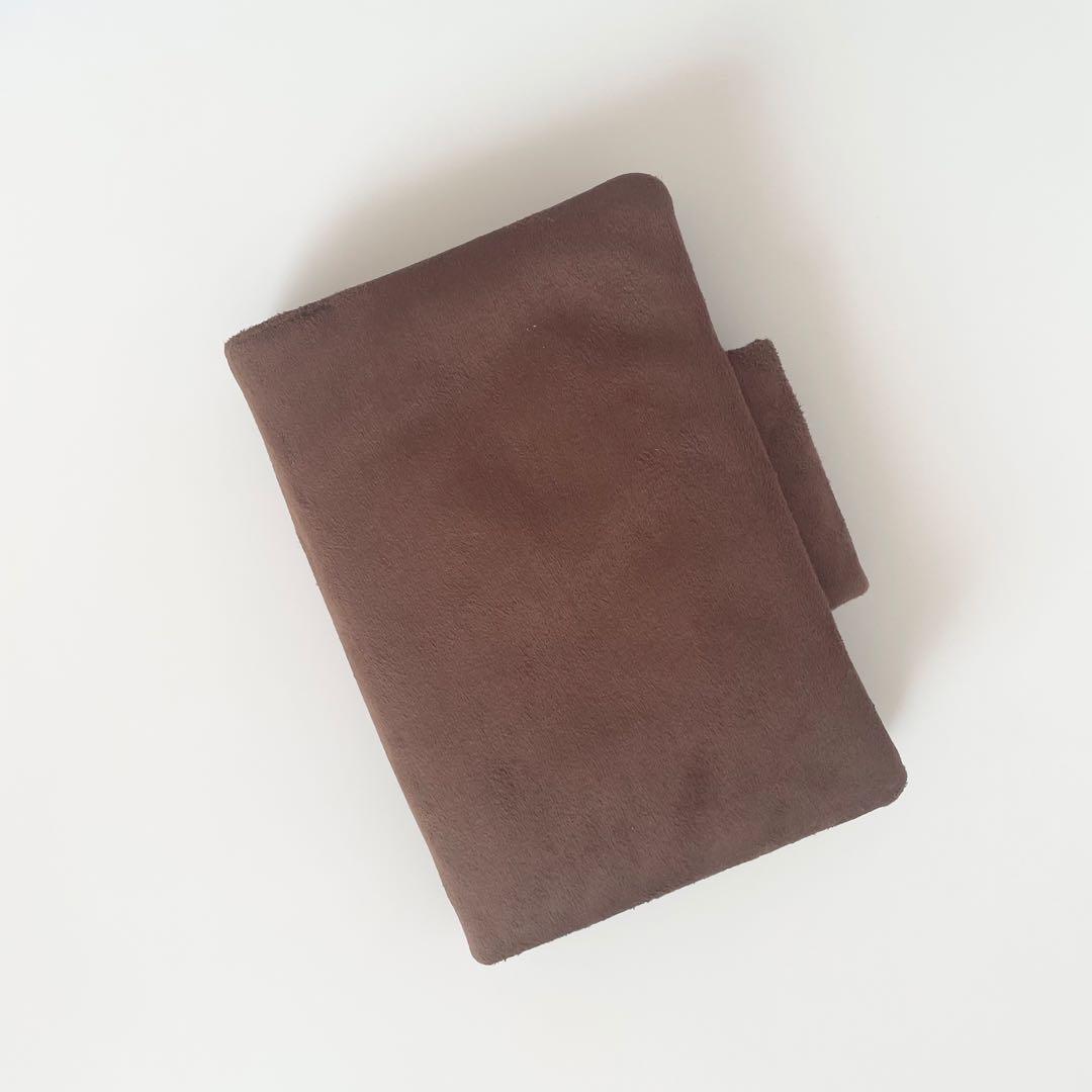 早い者勝ち　韓国　バインダー　カバー　貯金　現金管理　ブラウン　スウェード