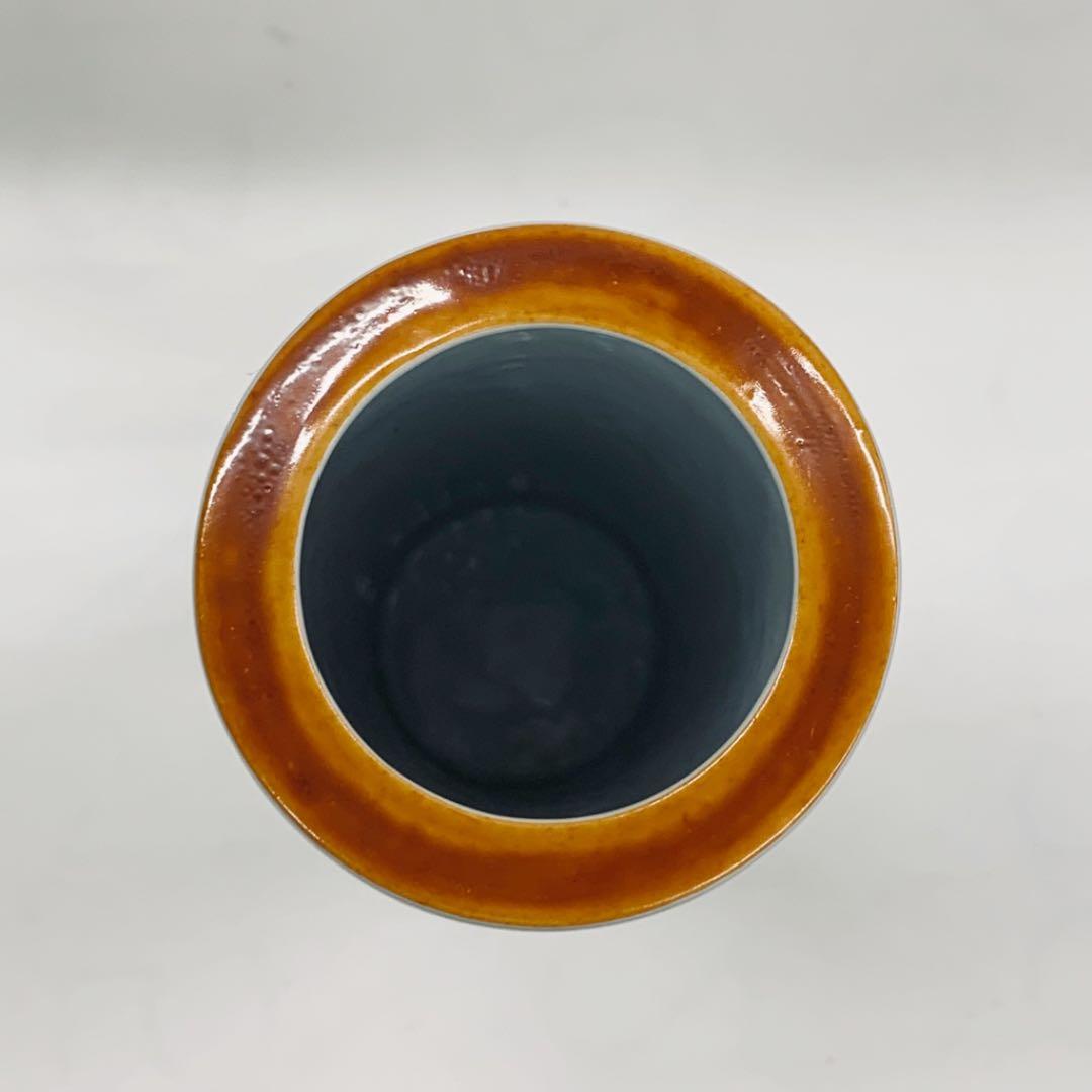 【花瓶　錦　筒形　草花文　小花生】二重渦福　柿右衛門　共箱