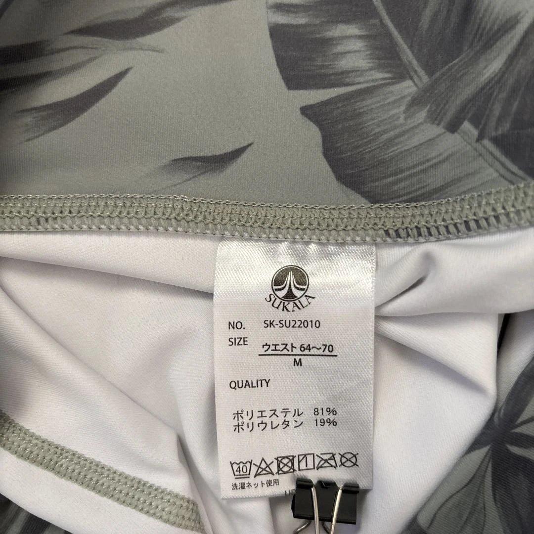 ヨガウェア セット Mサイズ 黒 Tシャツ 植物柄レギンス