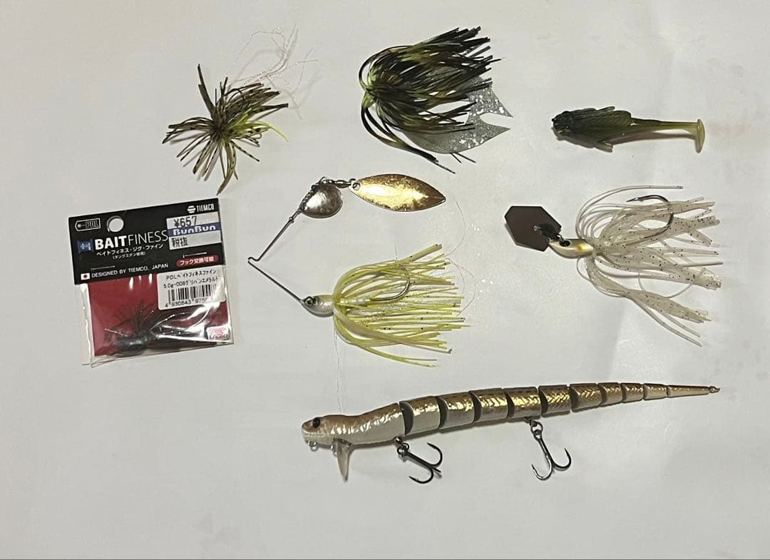 バス釣り引退セット フック、ラバージグ、ワーム