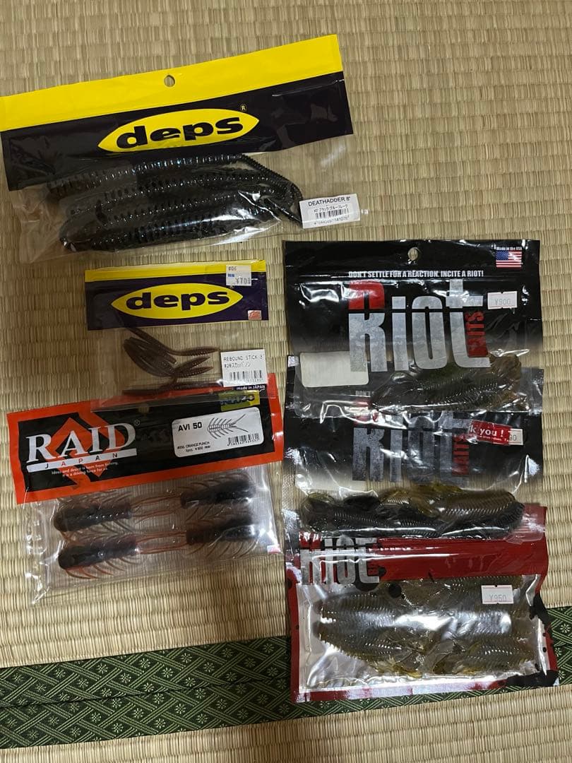 バス釣り引退セット フック、ラバージグ、ワーム