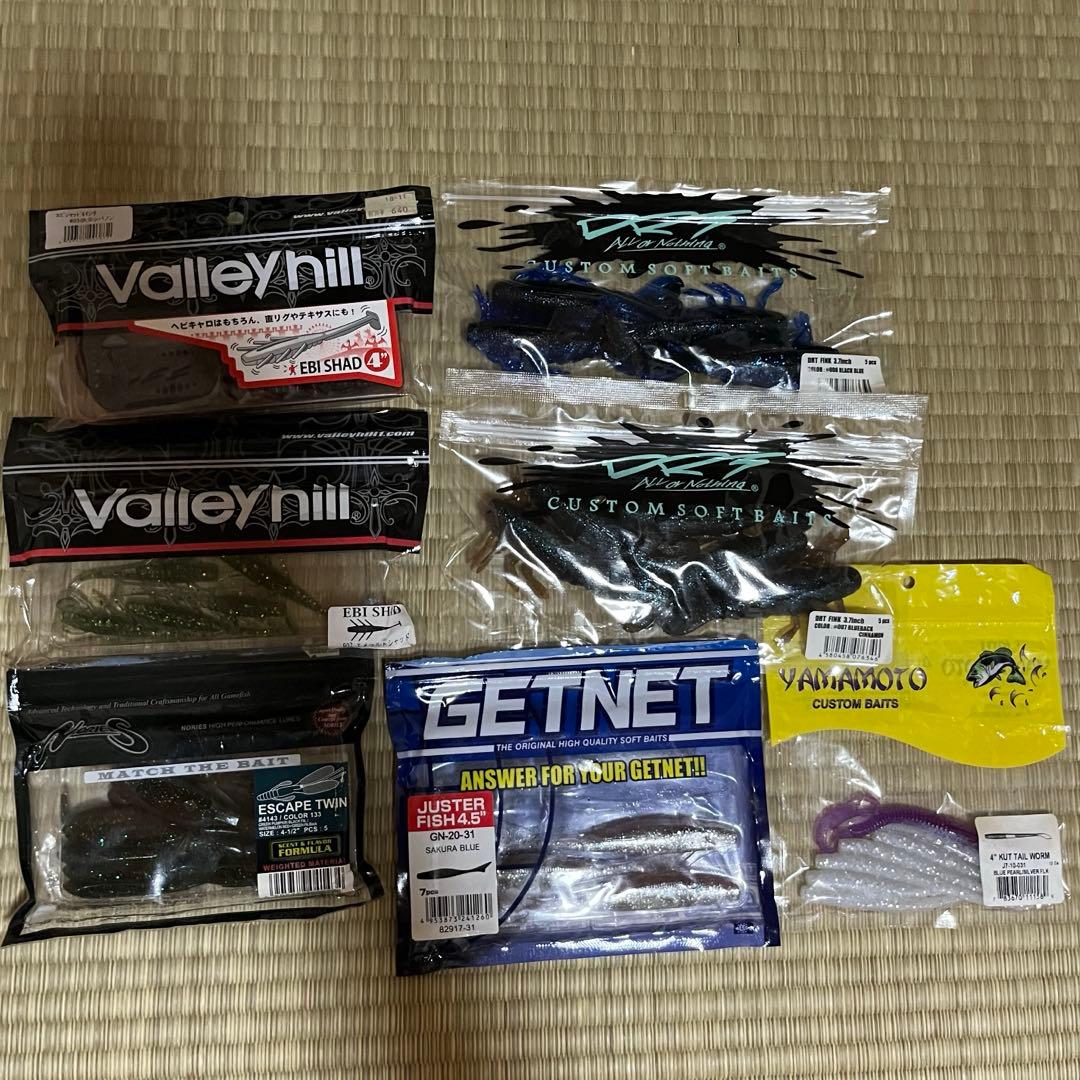 バス釣り引退セット フック、ラバージグ、ワーム