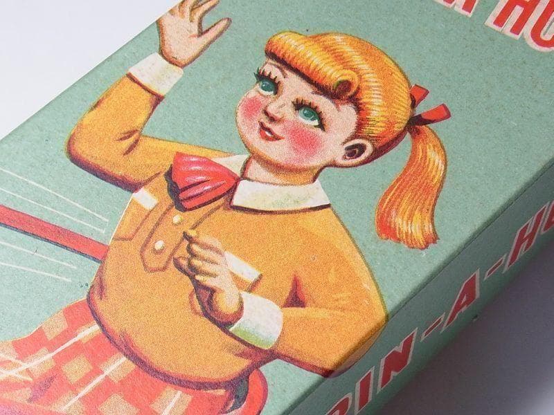 【美品】フラフープガール 1950年代 箱付き ゼンマイ ブリキ (検)ソフビ