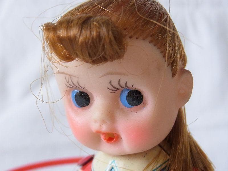 【美品】フラフープガール 1950年代 箱付き ゼンマイ ブリキ (検)ソフビ