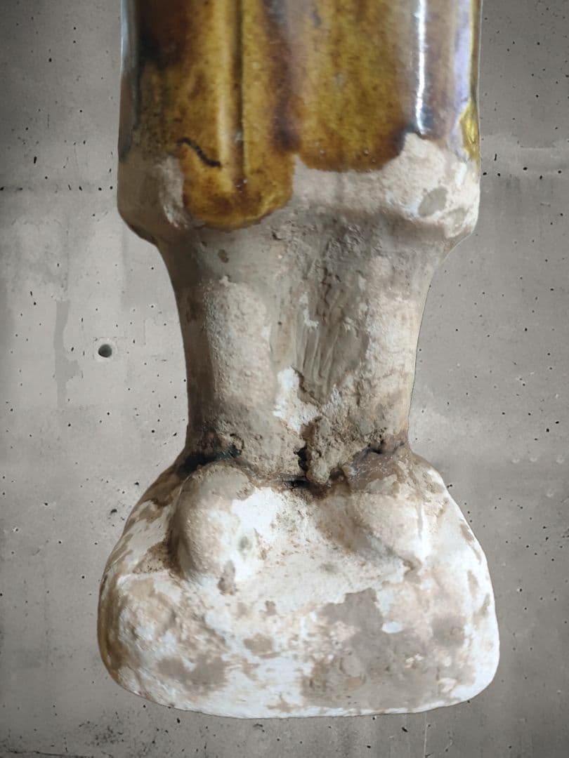 加彩人物俑　唐三彩　中国美術　時代物　骨董アンティーク