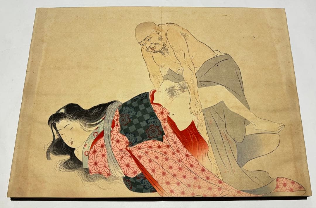 「明治期 彩色木版画春画帖」12図1帖|艶本 浮世絵 木版刷り 和本