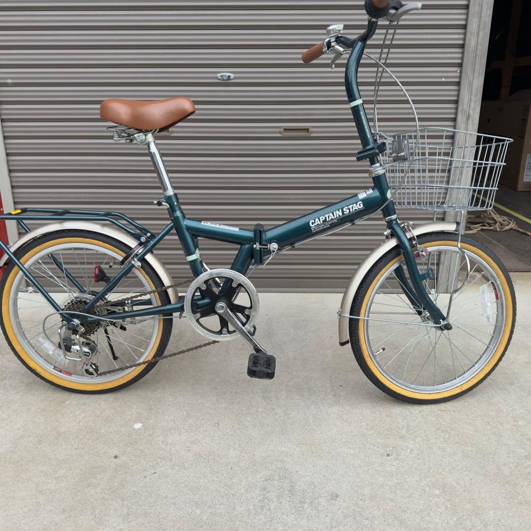 CAPTAIN STAG 折りたたみ自転車 ダークグリーン