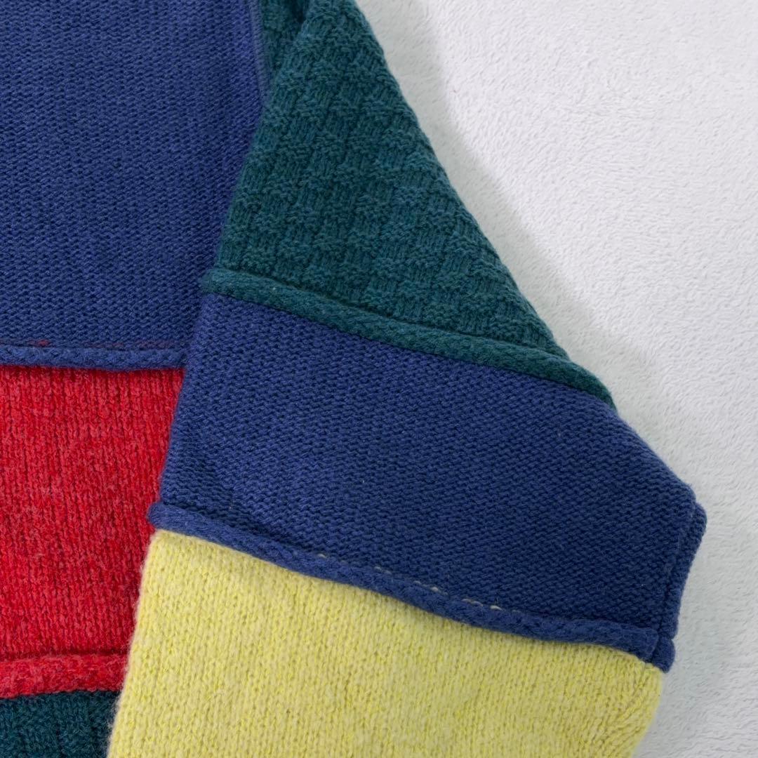 希少90s【マンシングウェア】3Dデザインニット クレイジーパターン 日本製 M