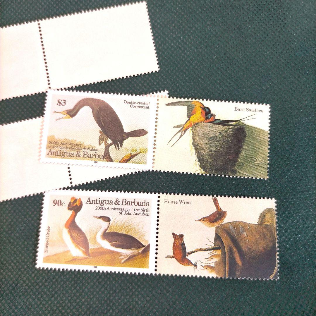 2457 外国切手 アンティグア・バーブーダ 鳥類 タブ付き 未使用