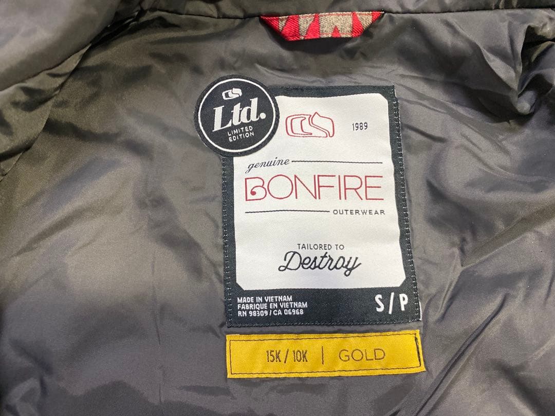 e892☆Bonfire CM川口春奈着用スノーウェア ジャケットS/P