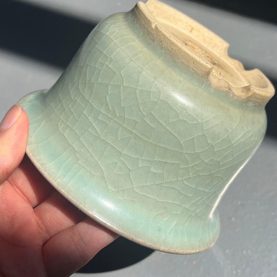 786.美功 窯変丸鉢 盆栽鉢 植木鉢 12.2*7.8cm