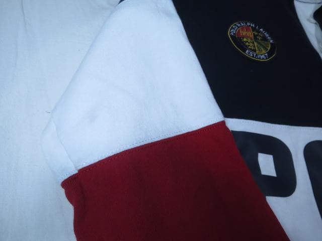 M ラルフローレン クッキーパッチ ラガーシャツ POLOロゴ