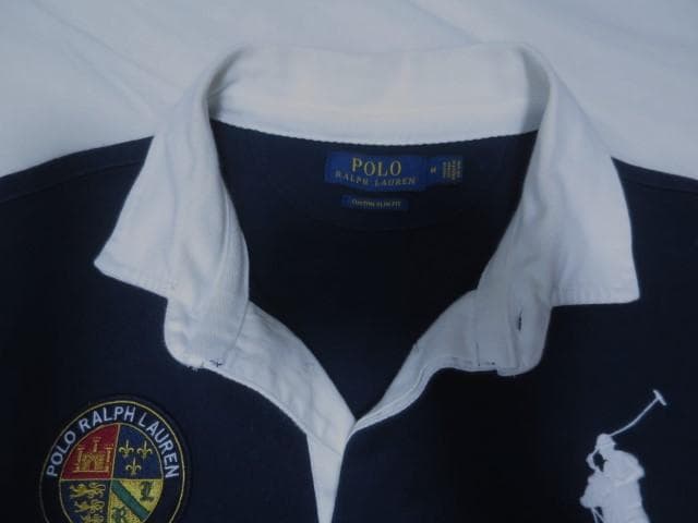 M ラルフローレン クッキーパッチ ラガーシャツ POLOロゴ