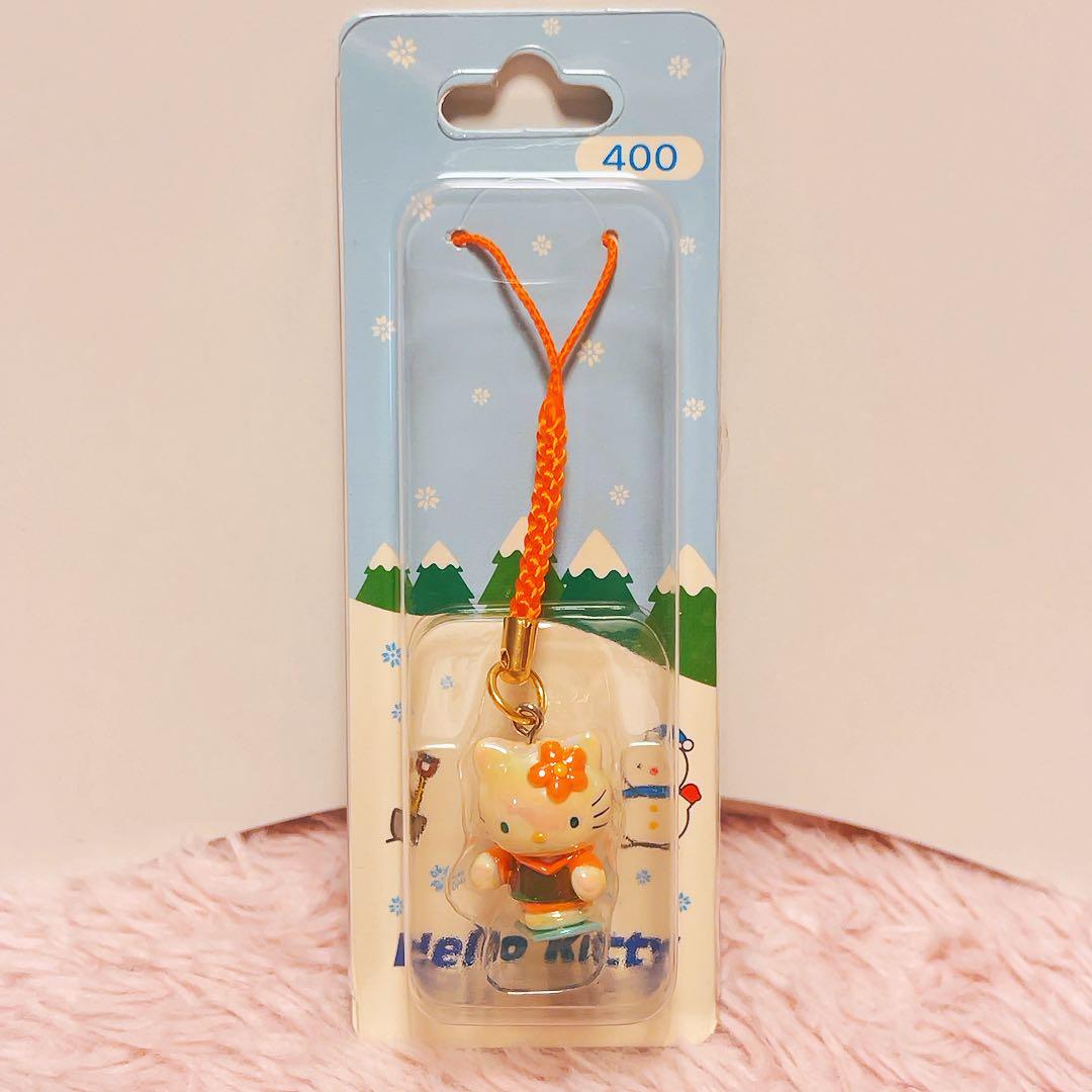 希少レア　ハローキティ　根付け　ネツケ　2002年製 スノボー　サンリオ　レトロ