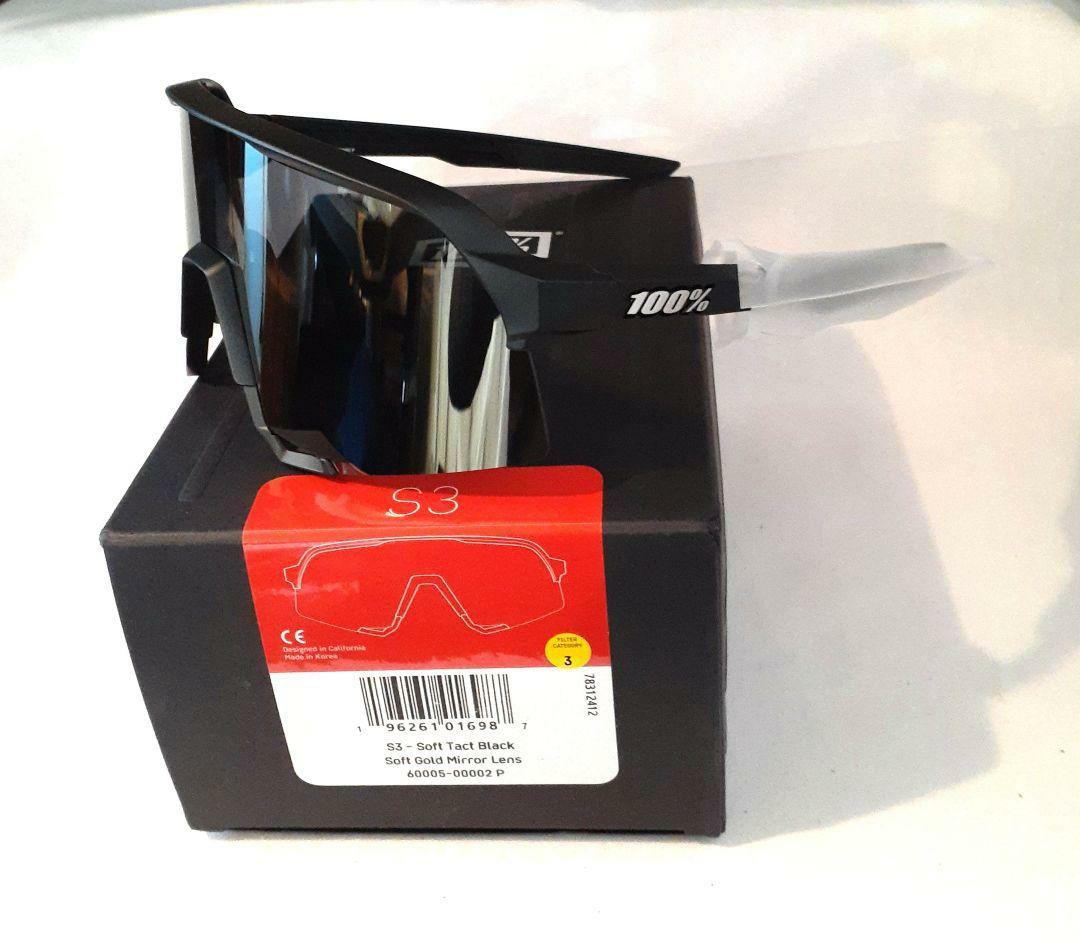 最新版 100% S3 ブラック ソフトゴールド ワンハンドレッド サングラス
