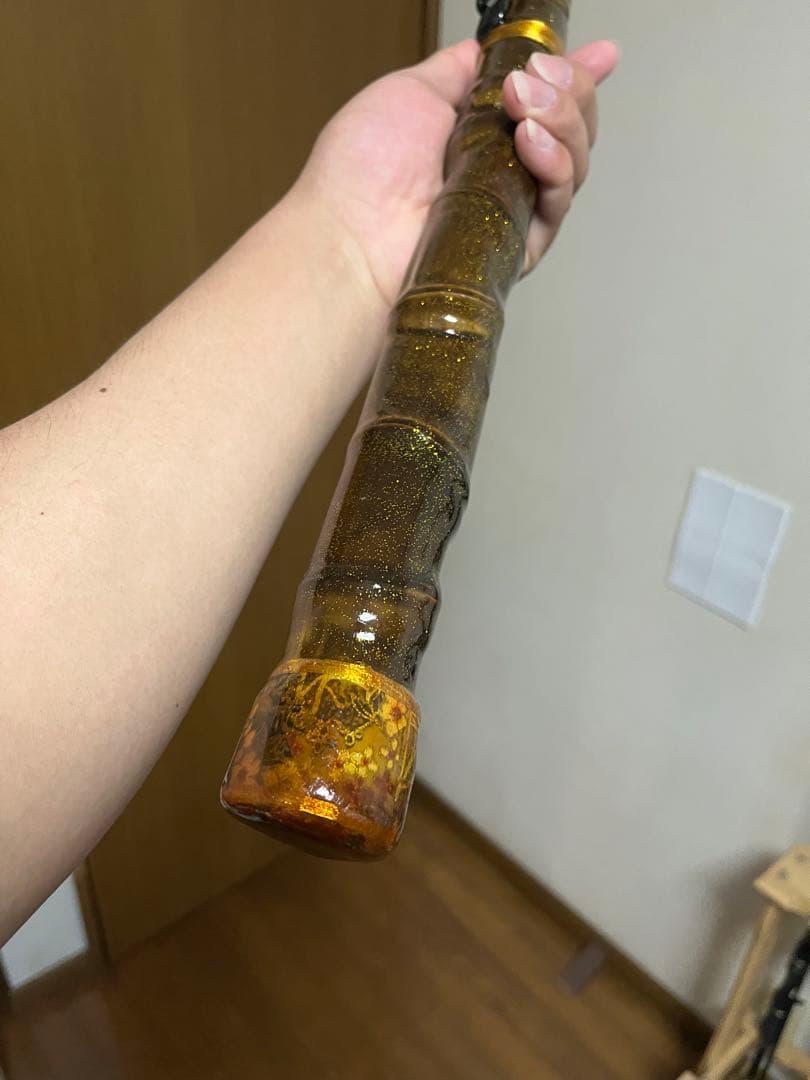 伊勢海老竿　約131.5cm 黒金　和柄 の抜き差し仕様