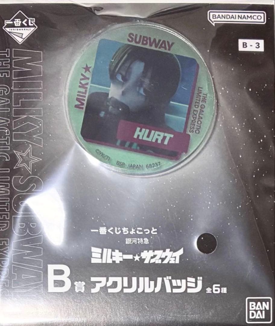 専用25点　一番くじ　銀河特急　ミルキーサブウェイ　B賞　アクリルバッジ　カート