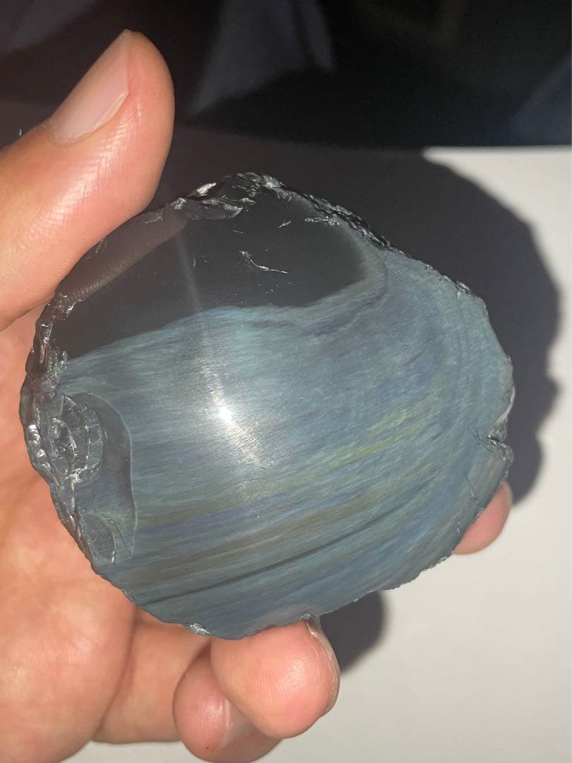 研磨品　十勝石玲瓏　両面磨き特級玲瓏　レインボーオブシディアン