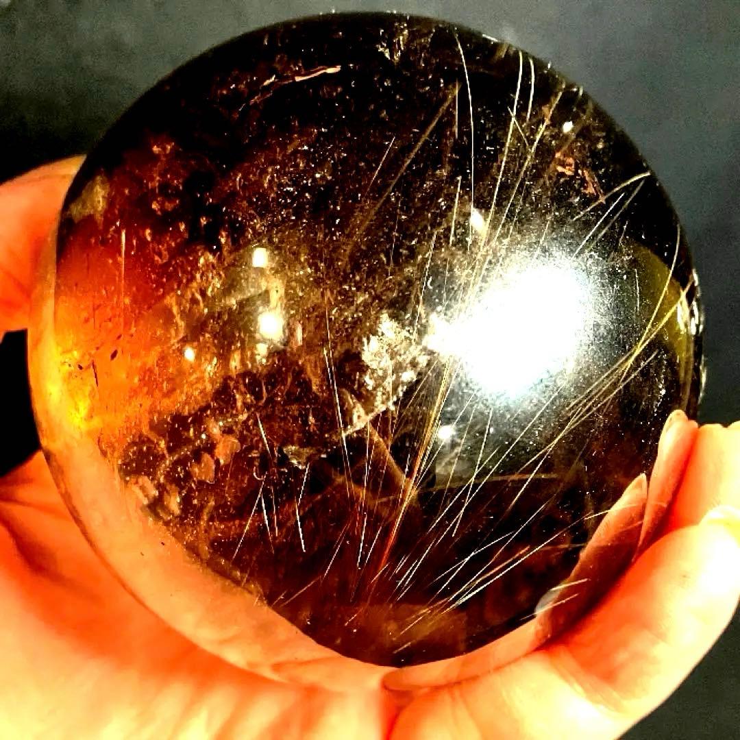 超特大　72mm ゴールドルチルクォーツ　金針水晶　パワーストーン