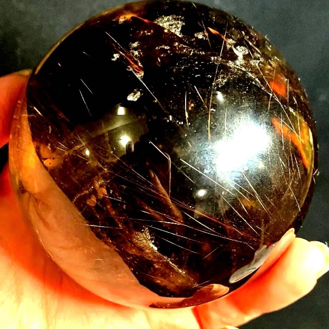 超特大　72mm ゴールドルチルクォーツ　金針水晶　パワーストーン