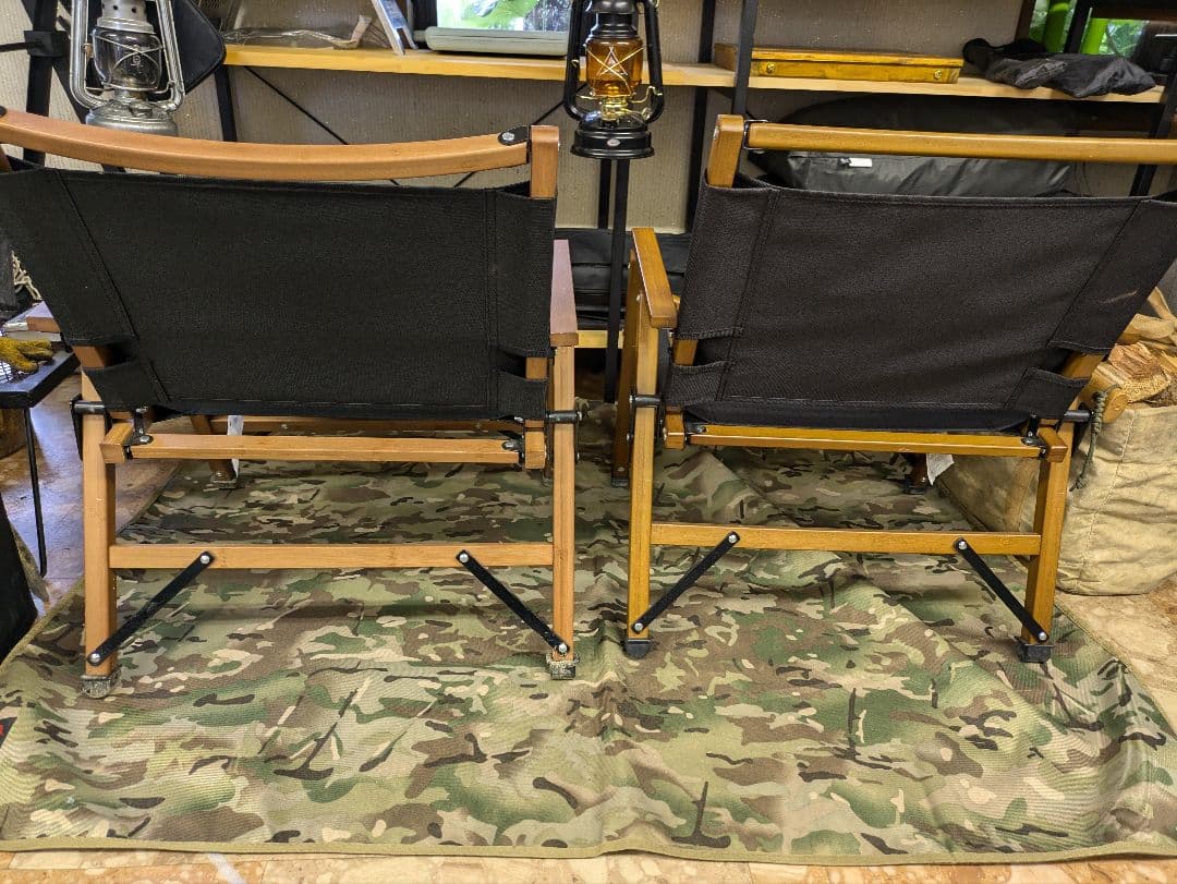 BUNDOK ロースタイル チェア BAMBOO <ブラック> ２脚セット