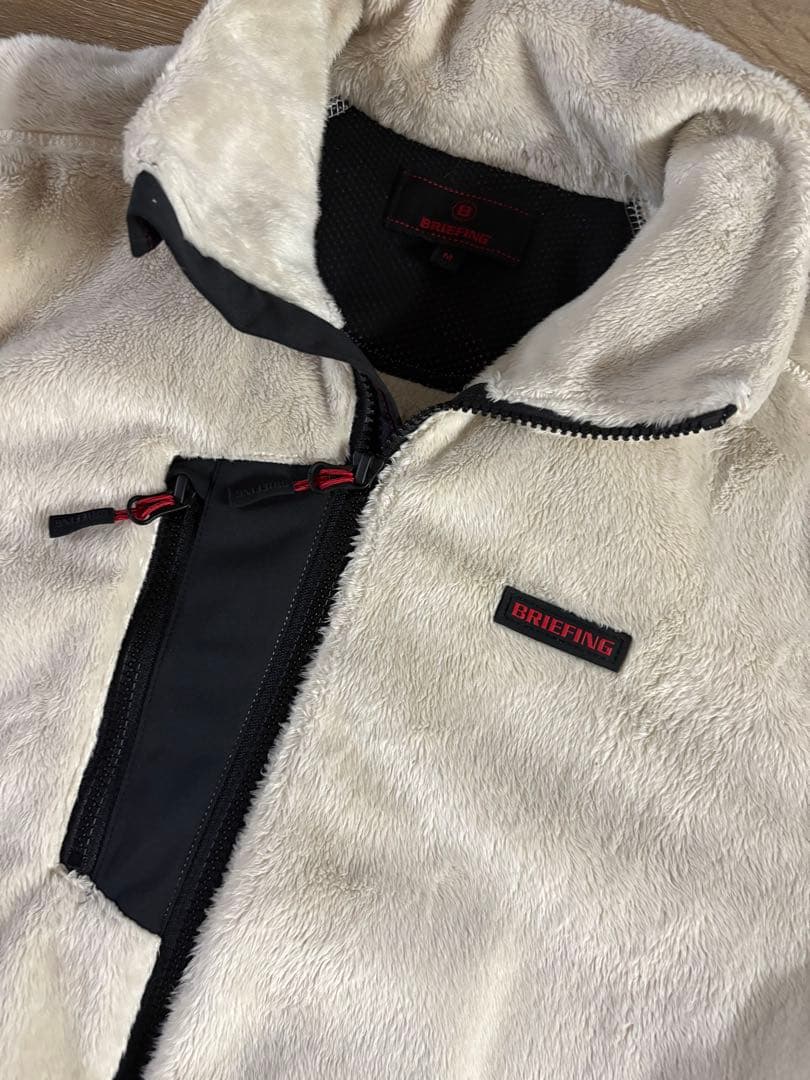 BRIEFING メンズジャケット フリース ホワイト/ブラック