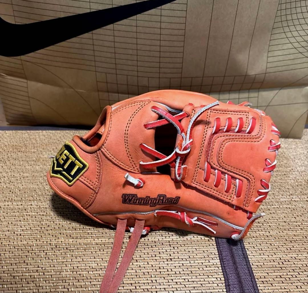 ZETT ゼット　軟式グローブ　オレンジ