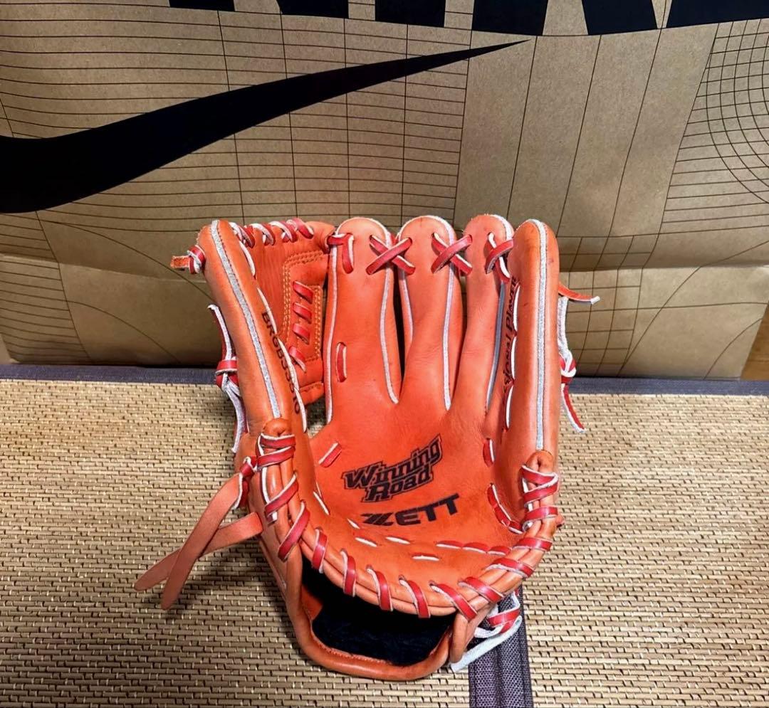 ZETT ゼット　軟式グローブ　オレンジ