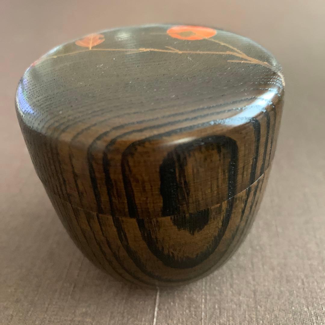 栗木地　木守り蒔絵　中棗　前田清峰作