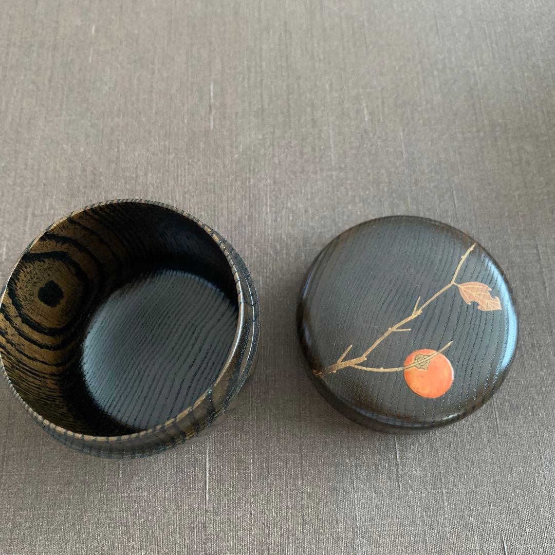 栗木地　木守り蒔絵　中棗　前田清峰作